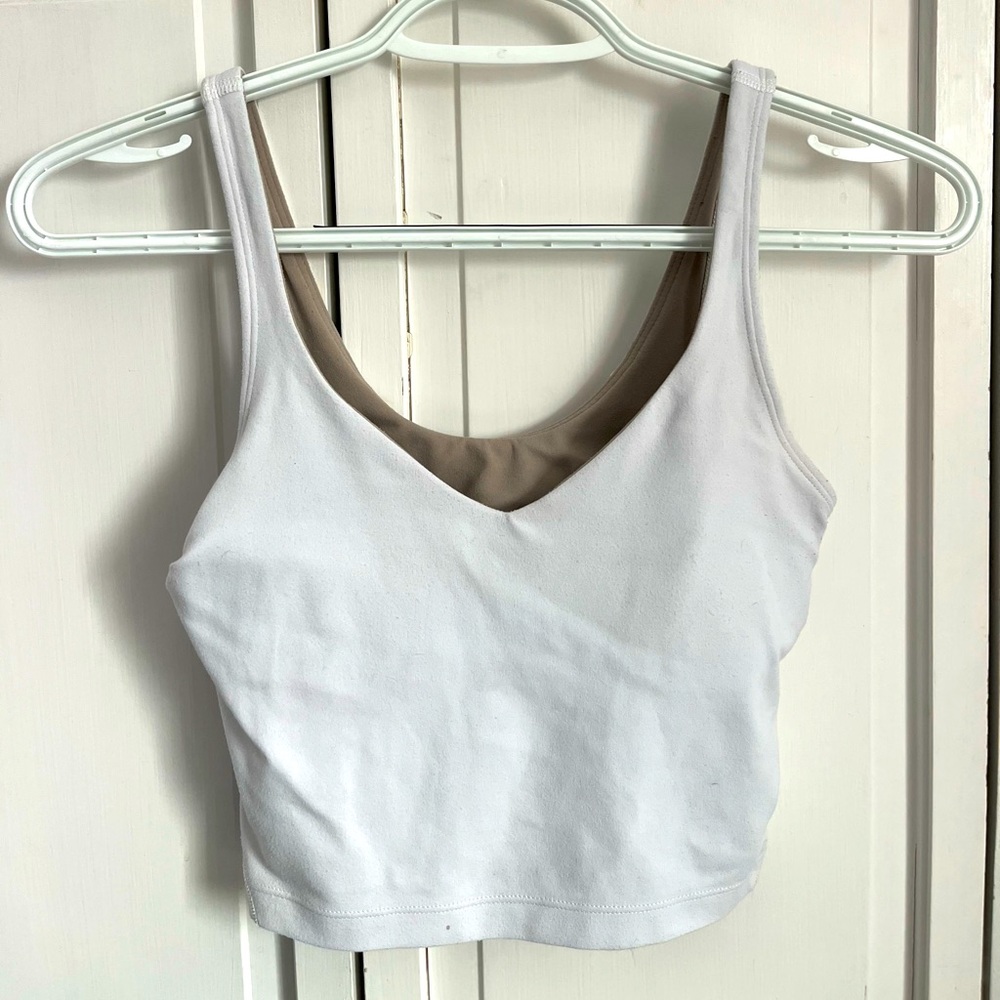 White Lululemon Cropped Align Tank Size 2